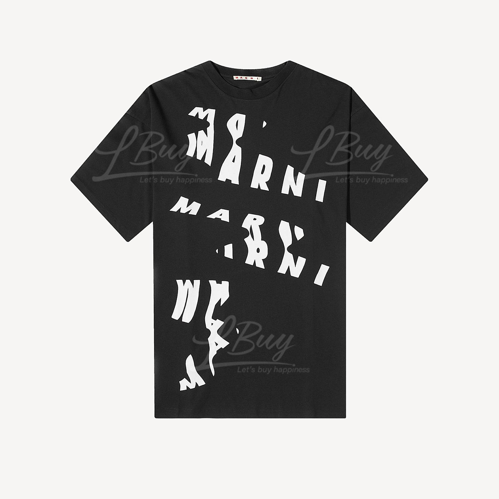 Marni 抽象logo印花短袖 黑色