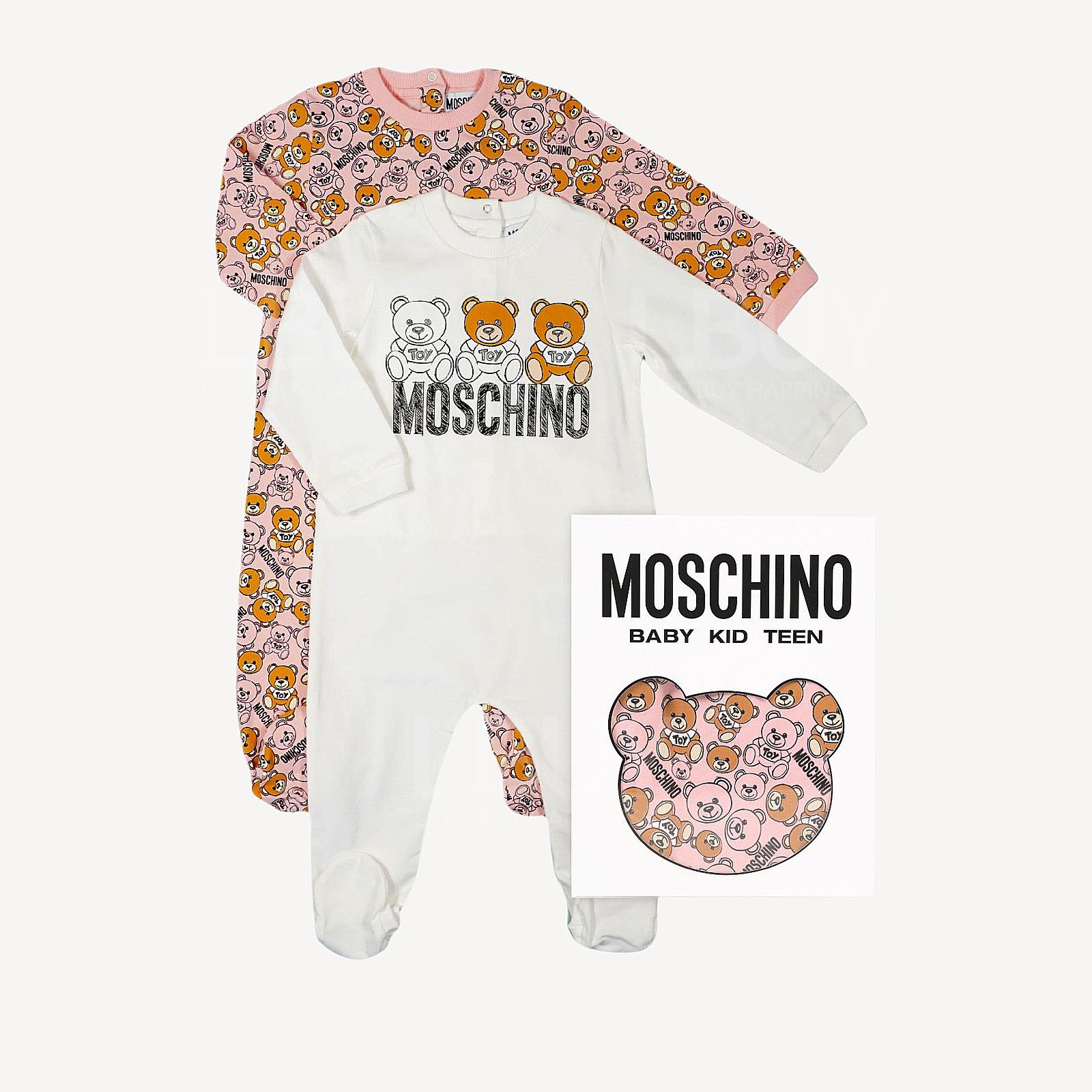 Moschino Baby Bodysuit 粉色及白色 兩件套裝 禮盒裝