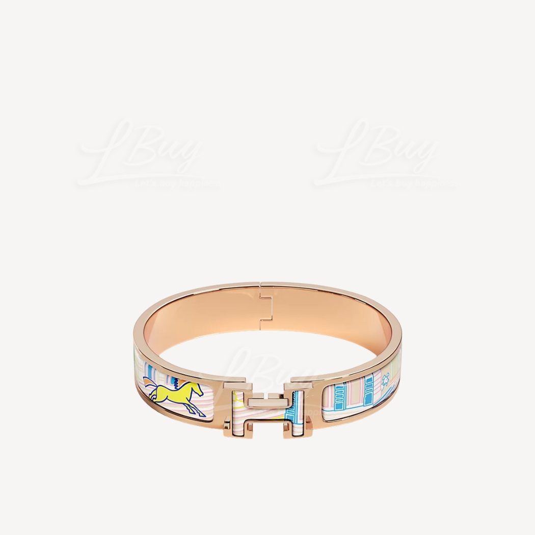 Hermes horse pattern with rose gold bracelet