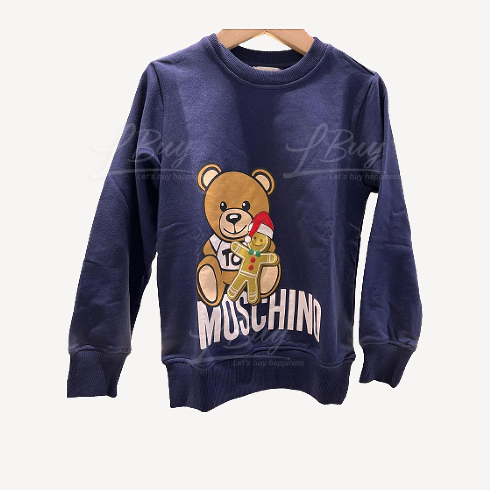 Moschino Kids 姜饼人泰迪熊 长袖卫衣 蓝色
