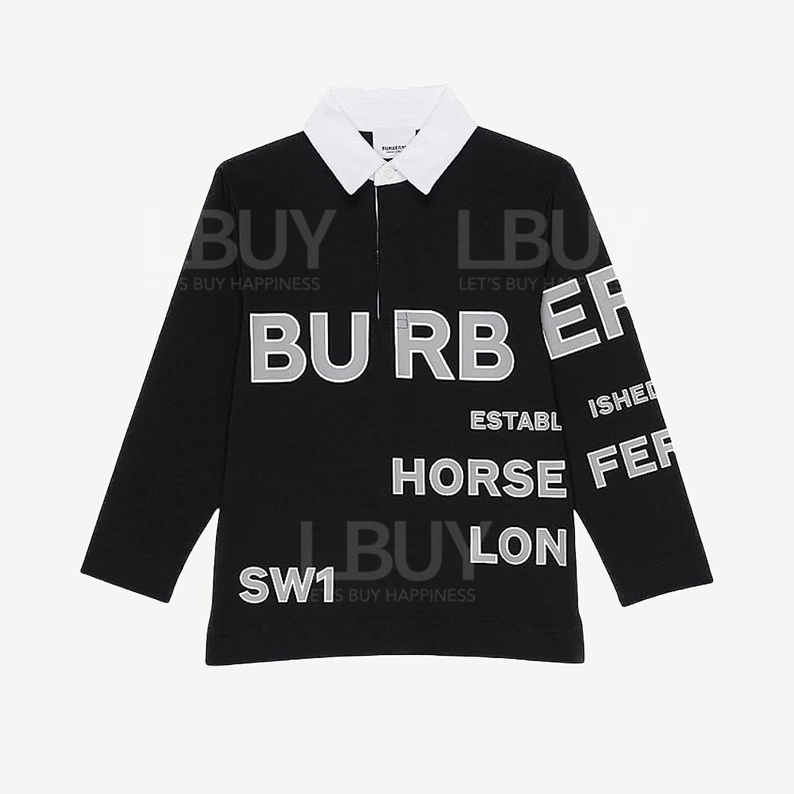 Burberry 黑色長袖Polo Tee