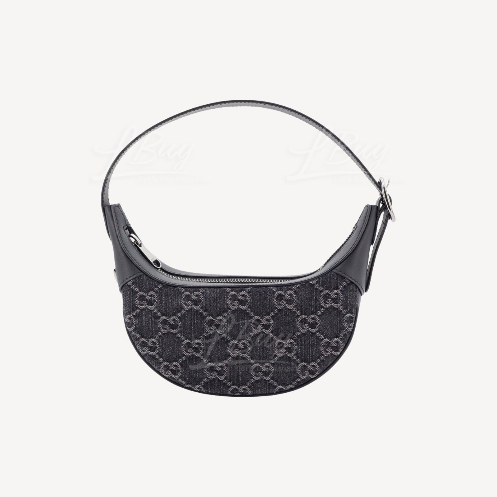 Gucci 黑色牛仔半月包 658551