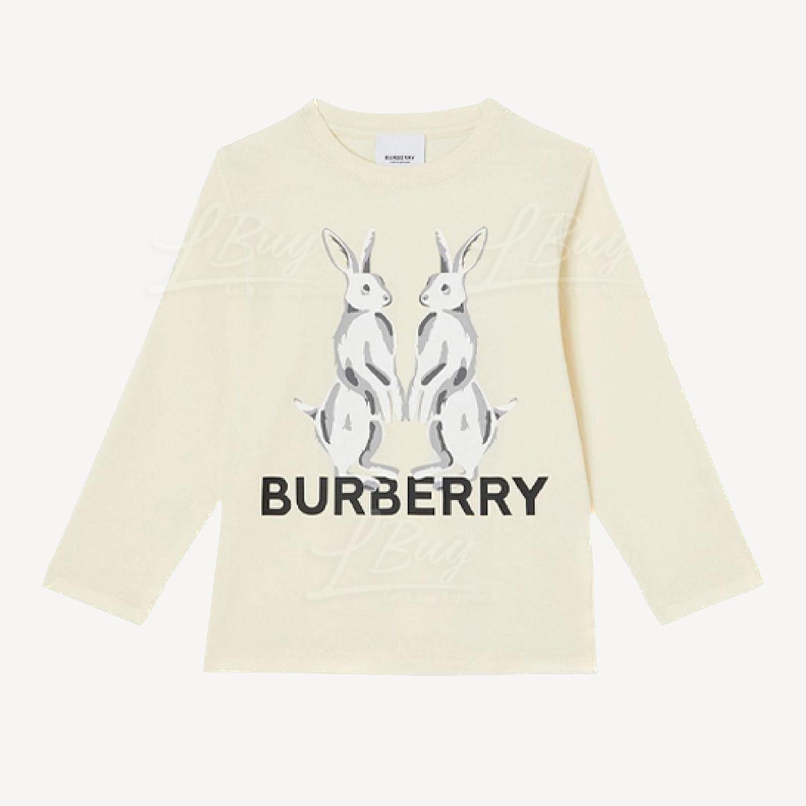 Burberry 米白色兔仔長袖Short Sleeves Tee T-Shirt