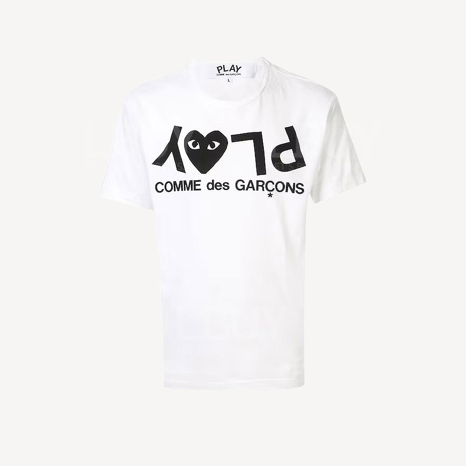Comme des Garçons Play Black Heart Logo Women's Short-Sleeved T-shirt White P1T067
