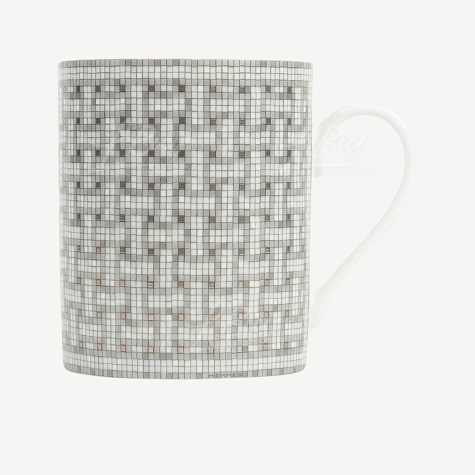 Hermes 24鉑金馬賽克水杯
