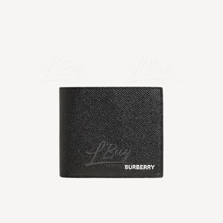 Burberry Logo Leather Wallet with Coin Pocket Black 80146561