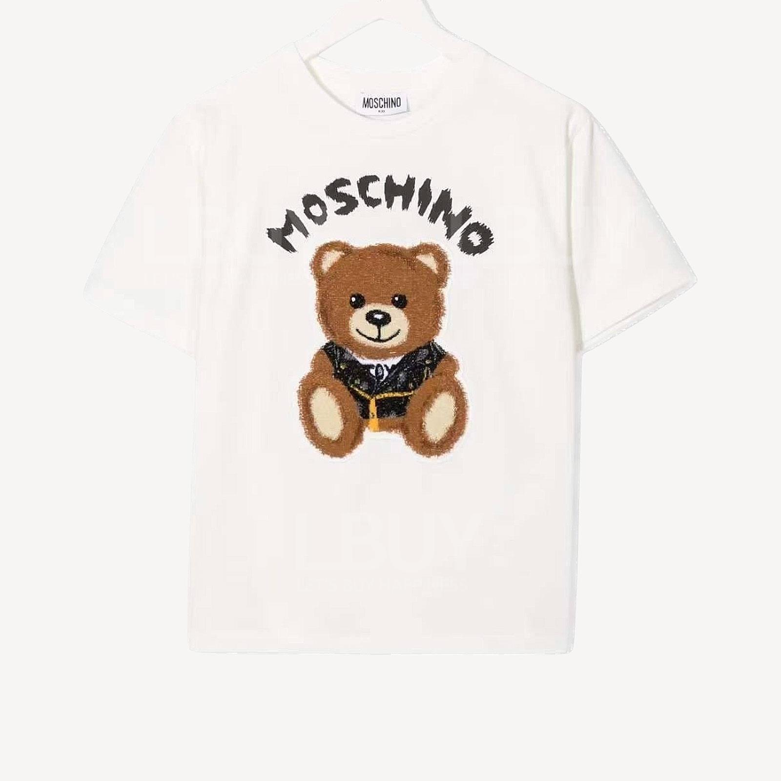 Moschino 皮褸熊仔白色Short Sleeves Tee T-Shirt