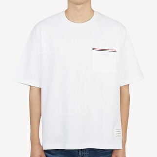 Thom Browne 闊身短袖口袋 T 恤 白色 MJS183A
