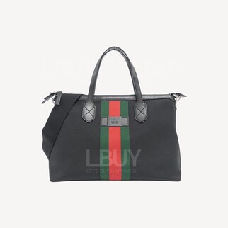 Gucci Red and Green Webbing Totebag Black 630923