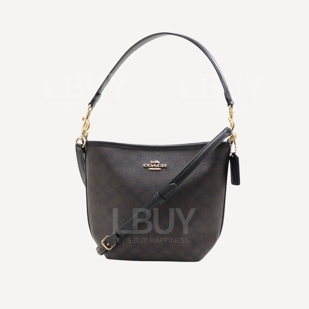 Coach City 经典印花黑棕色斜背单肩袋 Tote CT800IMXAQ