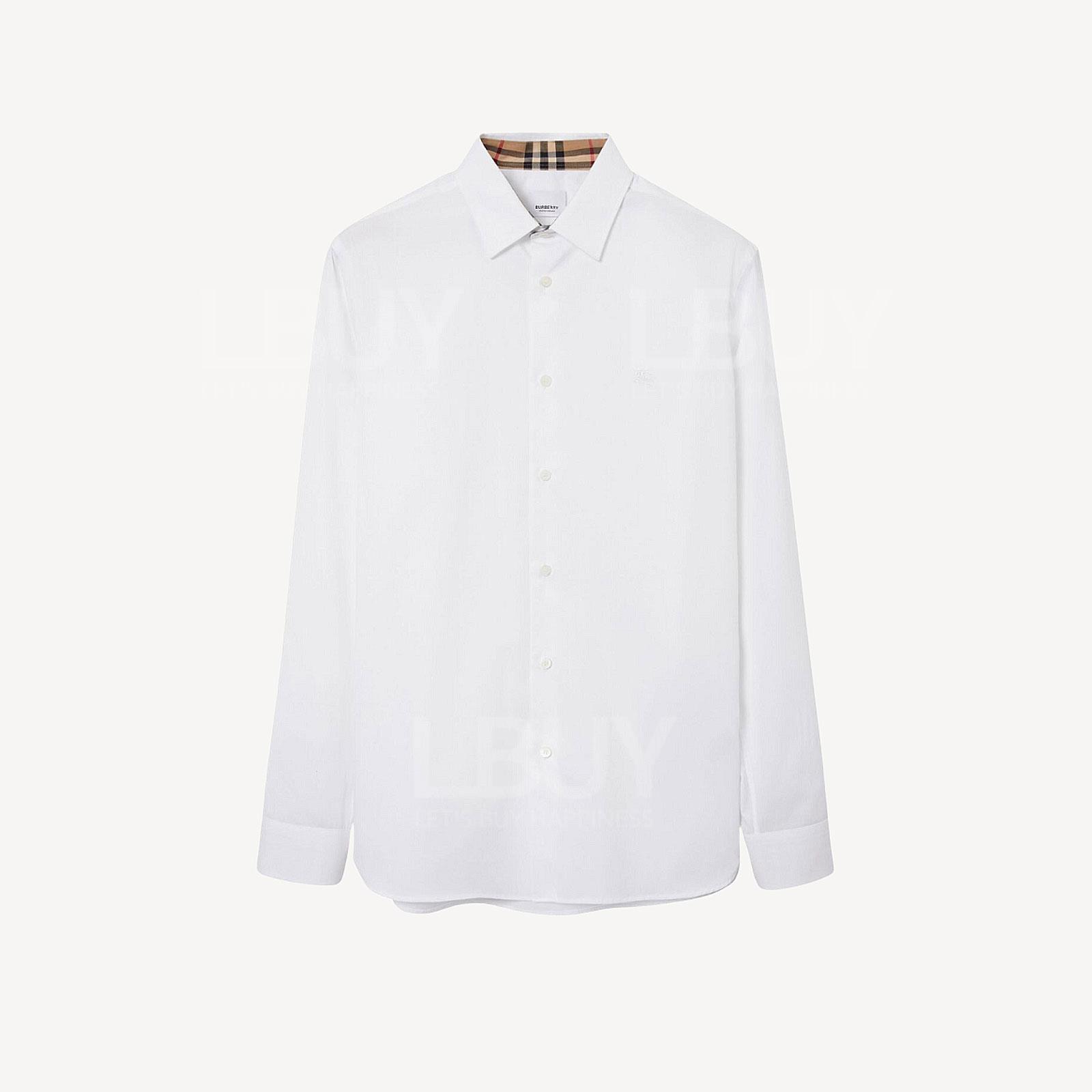 Burberry 格子衣领白色衬衫 8071465