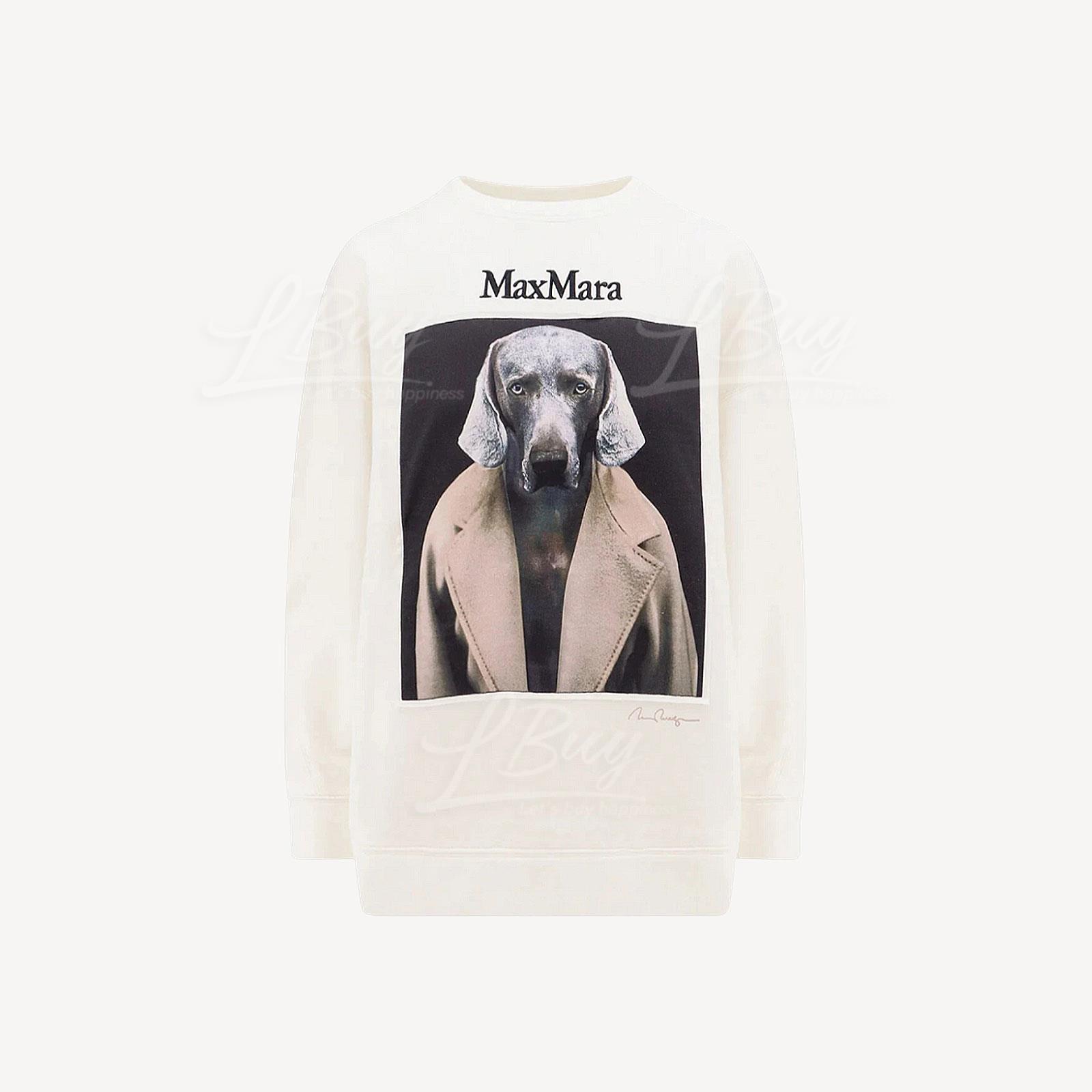 Max Mara Bacco Cotton Blend Sweatshirt White Sweatshirt