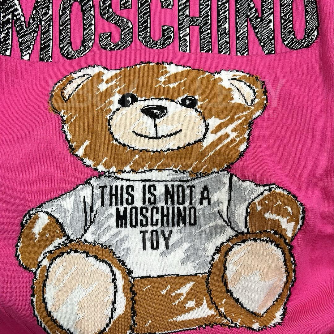 Moschino桃红色後面大熊仔拉链连帽外套