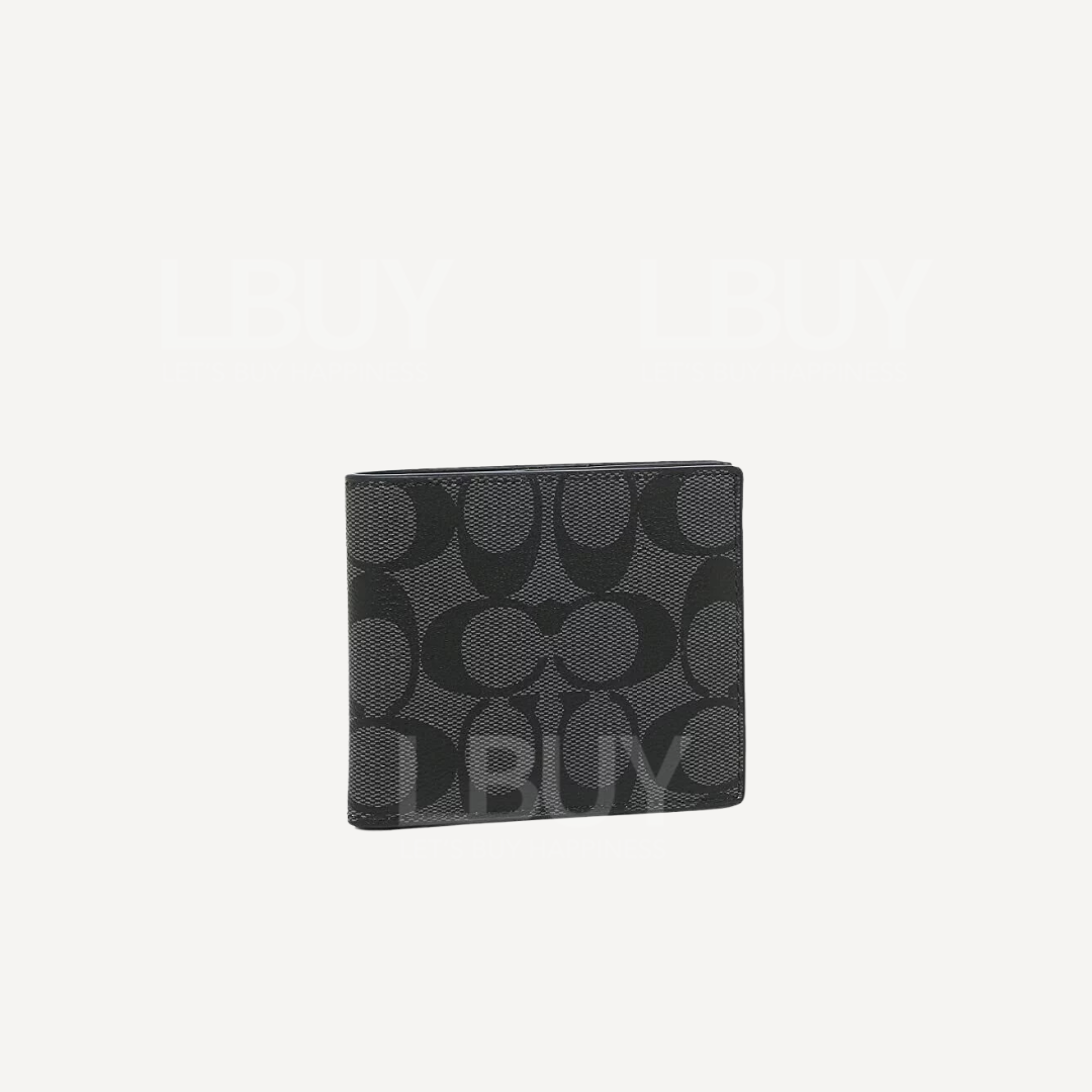 Coach Bifold Wallet Signature Mini Wallet Black  F66551QBMI5