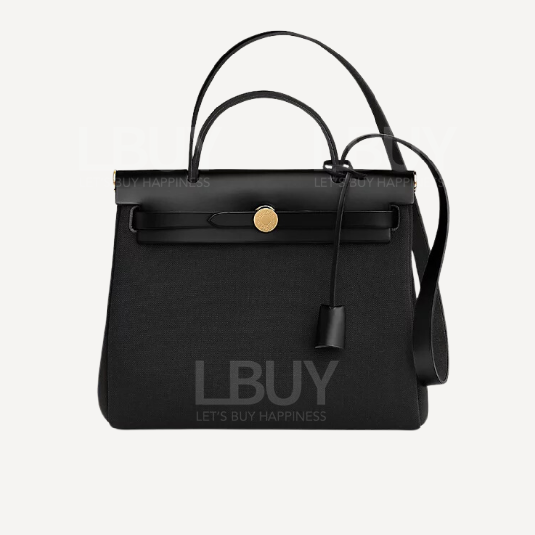 Hermes Herbag Zip 31 Bag 黑色 金扣