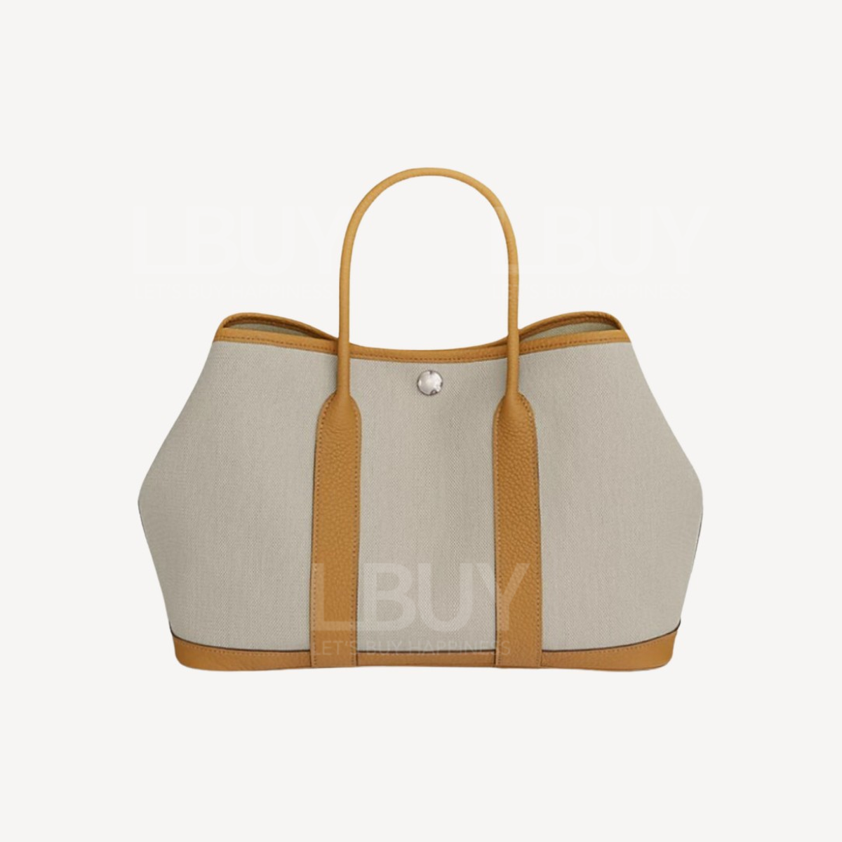 Hermes Garden Party 30 Bag 冰川白并饼干色 帆布并皮革