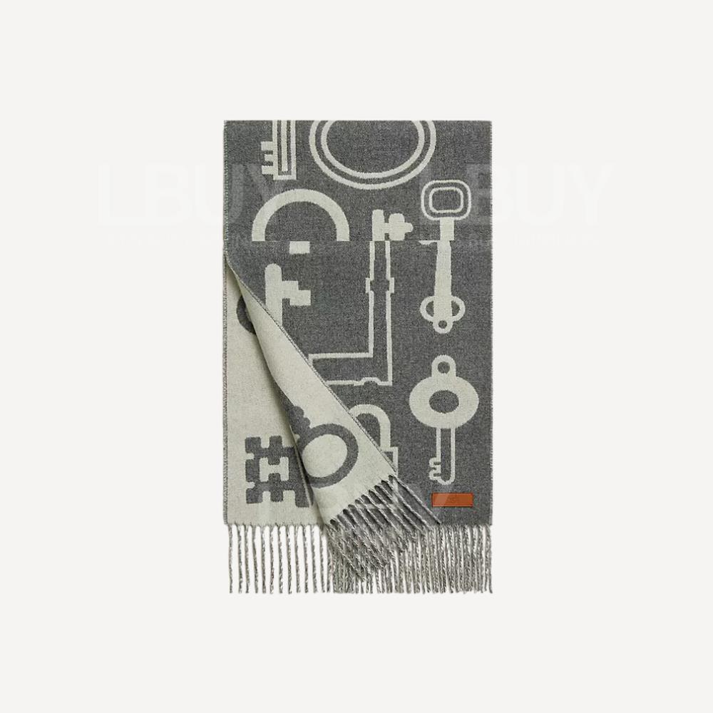 Hermes Casaque Porte-Clefs muffler Flanelle / Ivoire