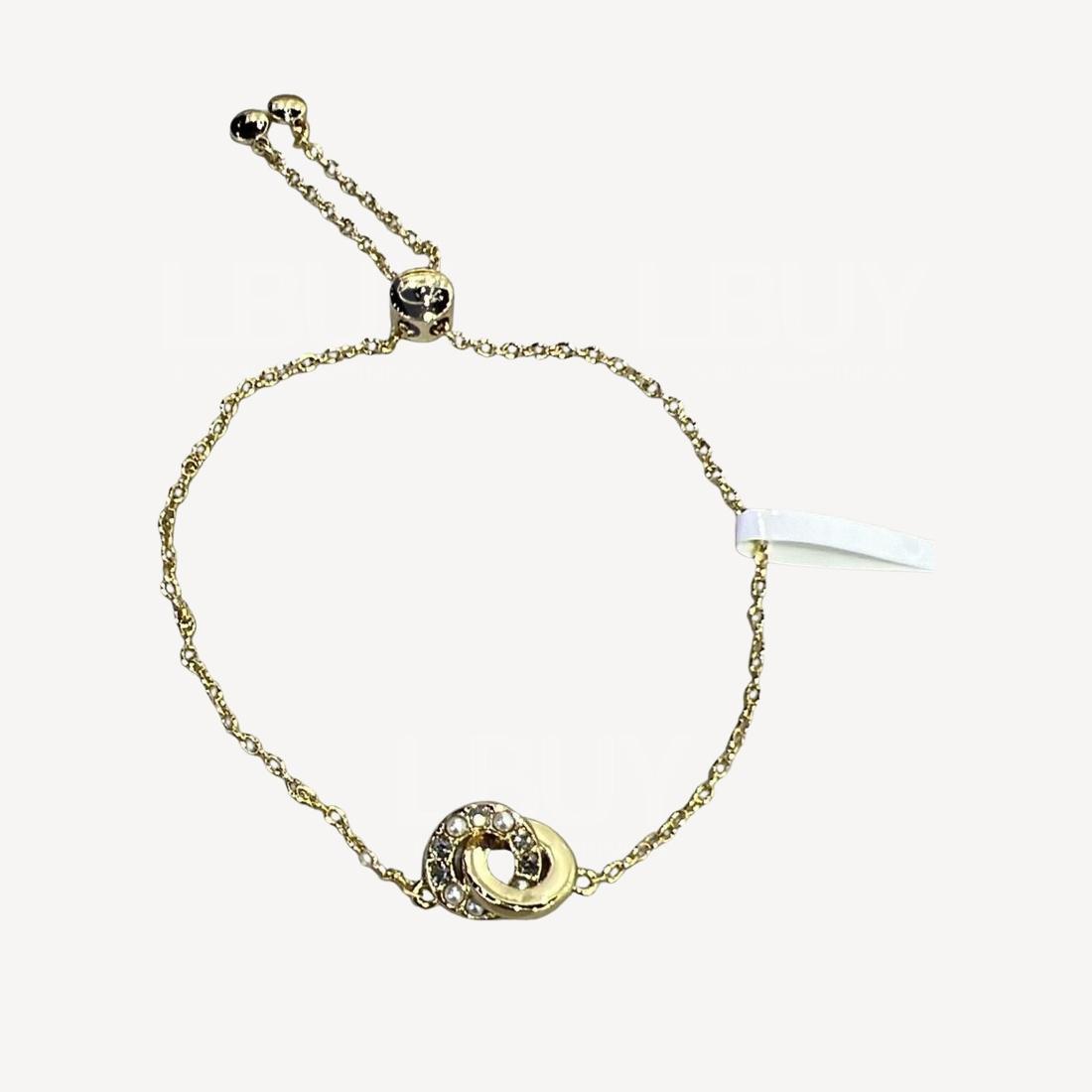 Coach Interlocking Open Circle Pearl Pendant Bracelet