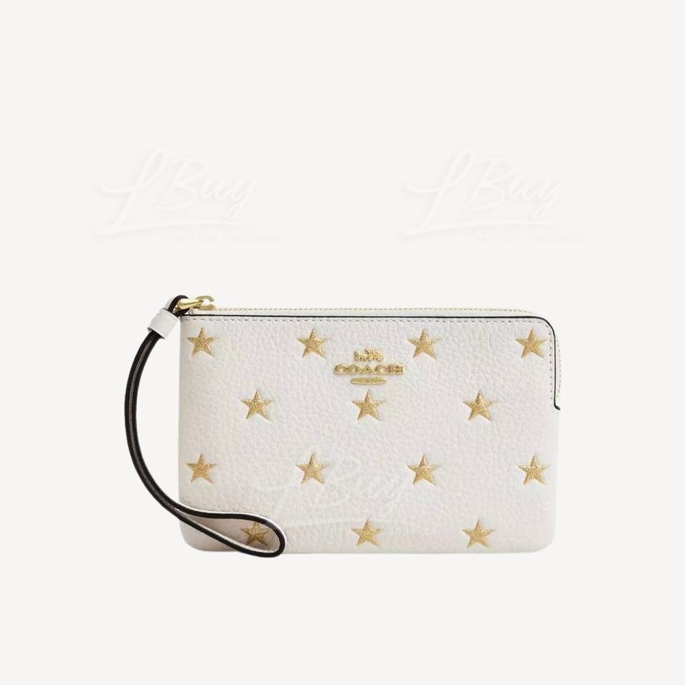 Coach Corner Zip Wristlet With Star Print  星星印花 迷你小皮包