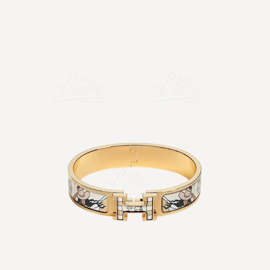 Hermes Clic H Quadrige Au Fil Bracelet Bangle Bracelet Gold