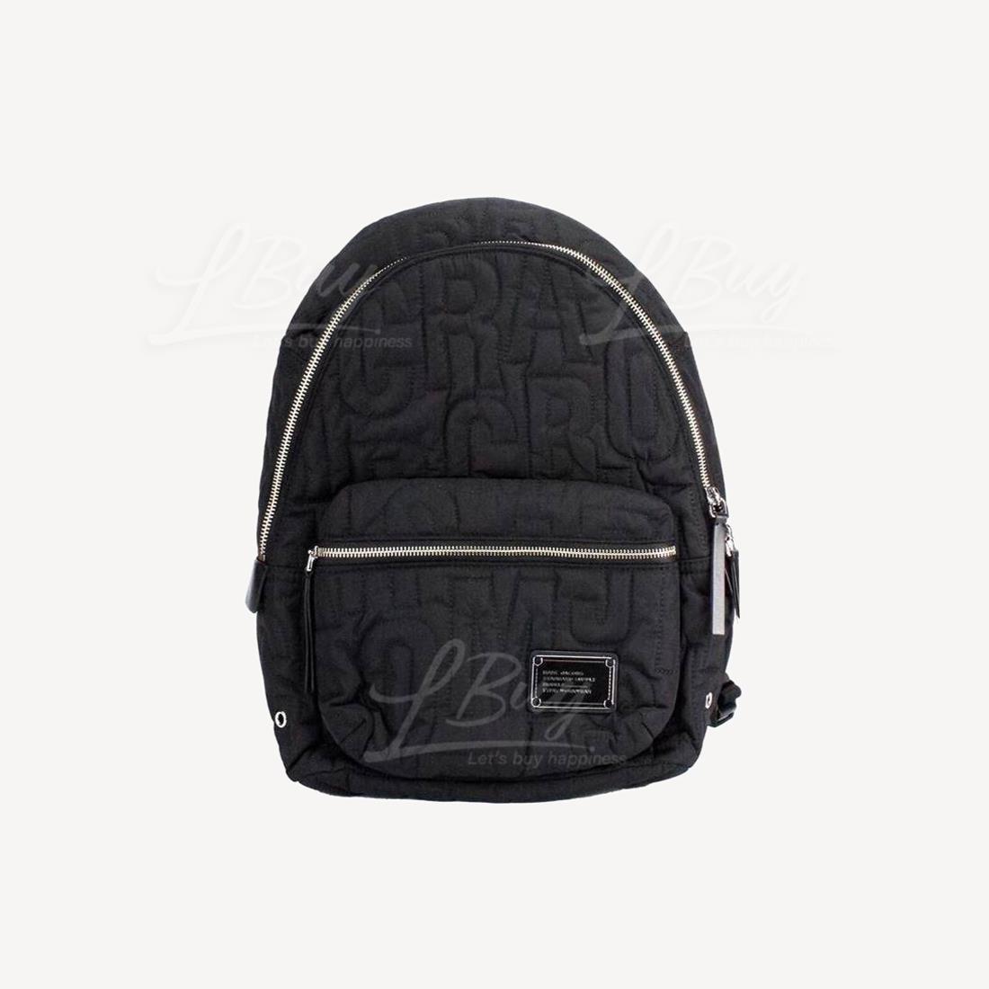 Marc Jacobs Medium Black Monogram Quilted Puffy Nylon Backpack