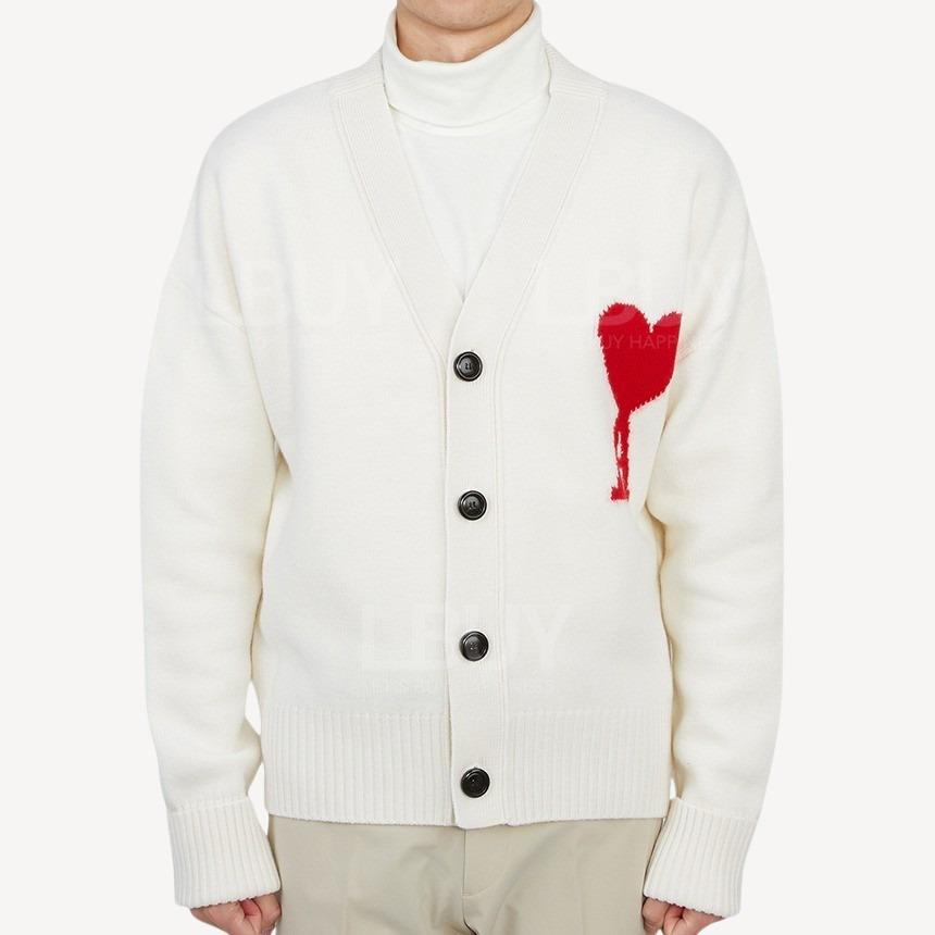 Ami Paris 紅心羊毛外套 白色 BFUKC002