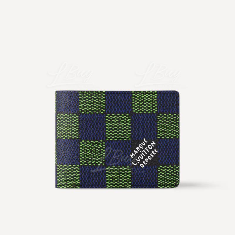 LV Multiple Wallet Blue Green Damier Heritage N00142