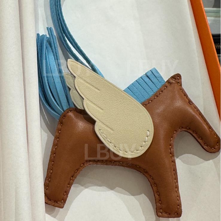 Hermes Rodeo Pegase PM Charm 飛馬包袋吊飾 三拼色 金色白色藍色