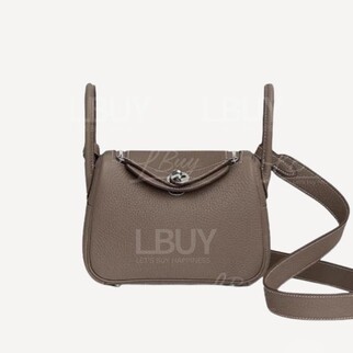Hermes Lindy Mini II Bag Shoulder Handbag Etoupe phw