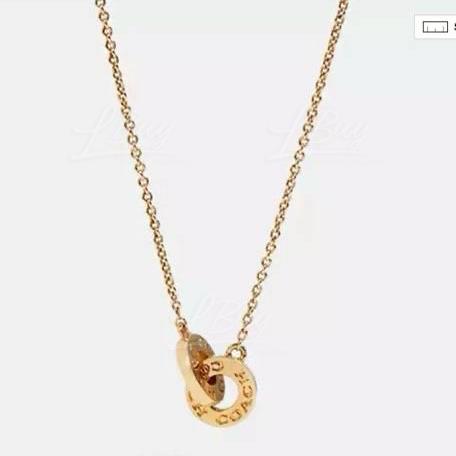 Coach Interlocking Open Circle Pendant Necklace