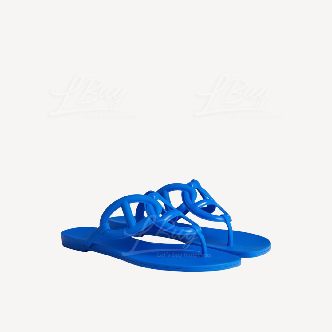 Hermes Egerie Sandal 猪鼻拖鞋凉鞋 蓝色