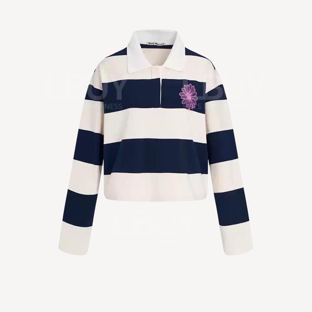 MARDI MERCREDI Rugby shirt stripe flower