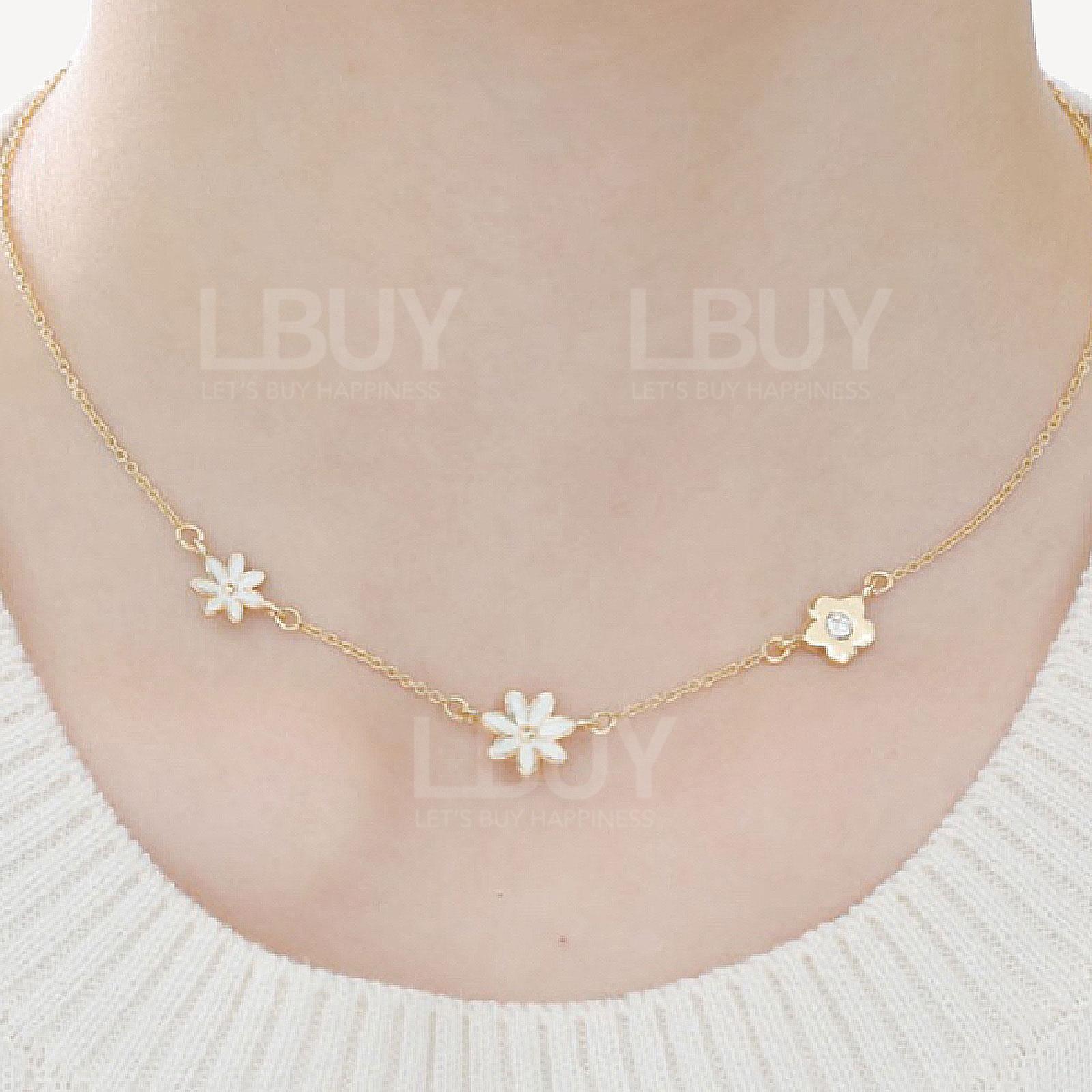 Mary quant三花金色頸鏈