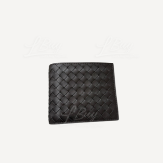 Bottega Veneta 編織皮革折疊短銀包 啡色 113993