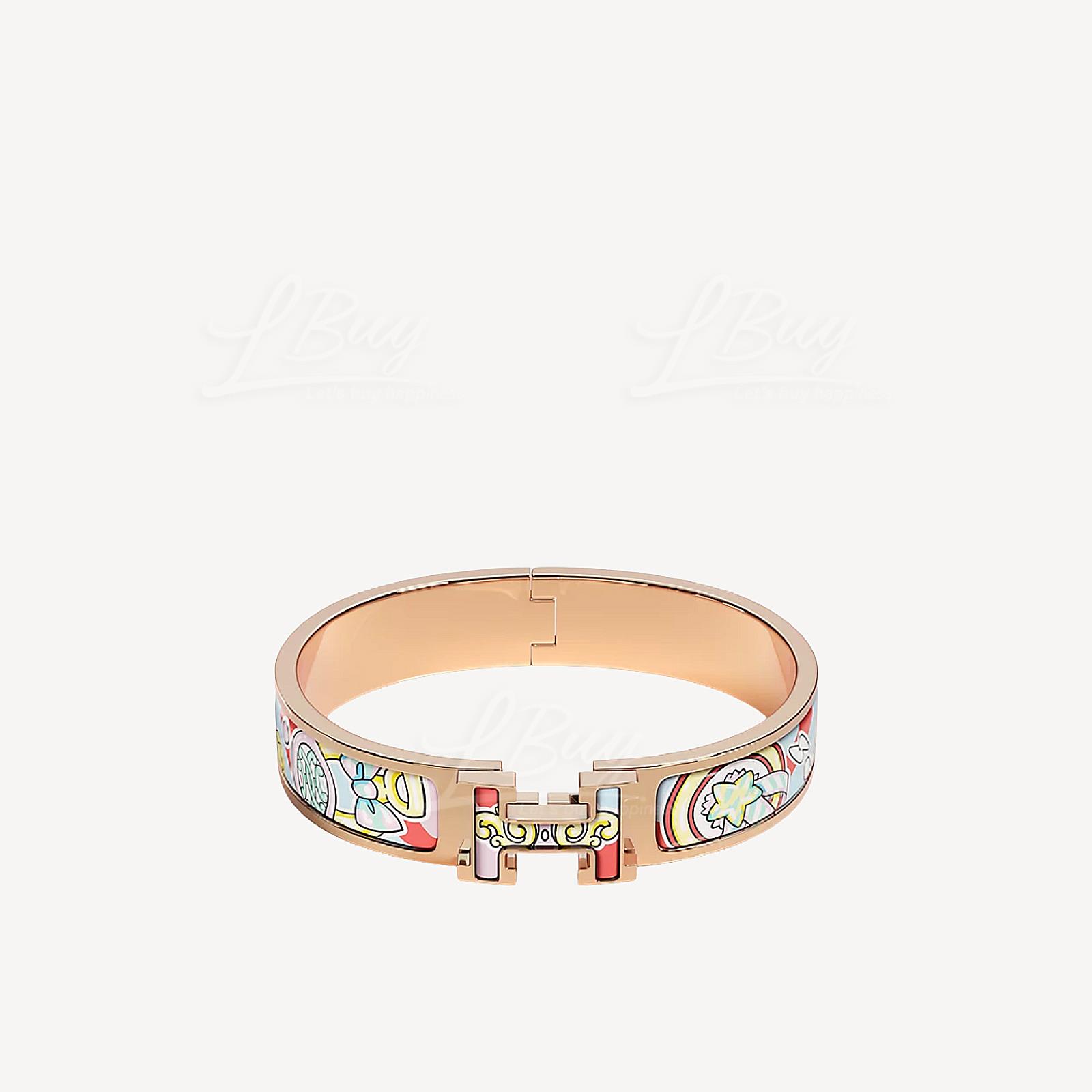 Hermes Clic H All Over Candy Libris Aurore Bracelet 彩色星星蝴蝶结 玫瑰金 手镯 手鈪