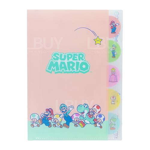 Super Mario Die-Cut Clear File 5p A4 A
