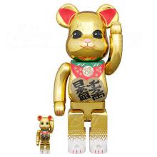 BE@RBRICK 世博限定日本館千萬両電鍍招財貓 100%&400%