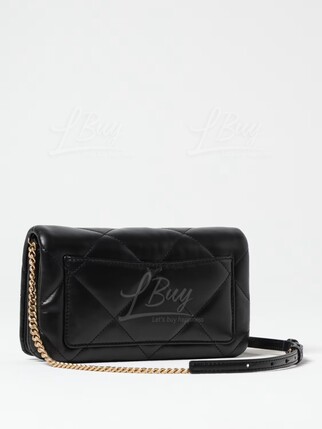 Tory Burch Kira Shining Logo Diamond Quilted Crossbody Bag Black 158624