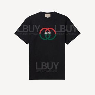 Gucci 紅綠GG Logo黑色T-shirt
