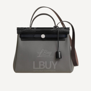 Hermes Herbag Zip 31 Retourne Bag 四拼色 (gris fuméel /ébène/noir/bleu indigo )銀扣