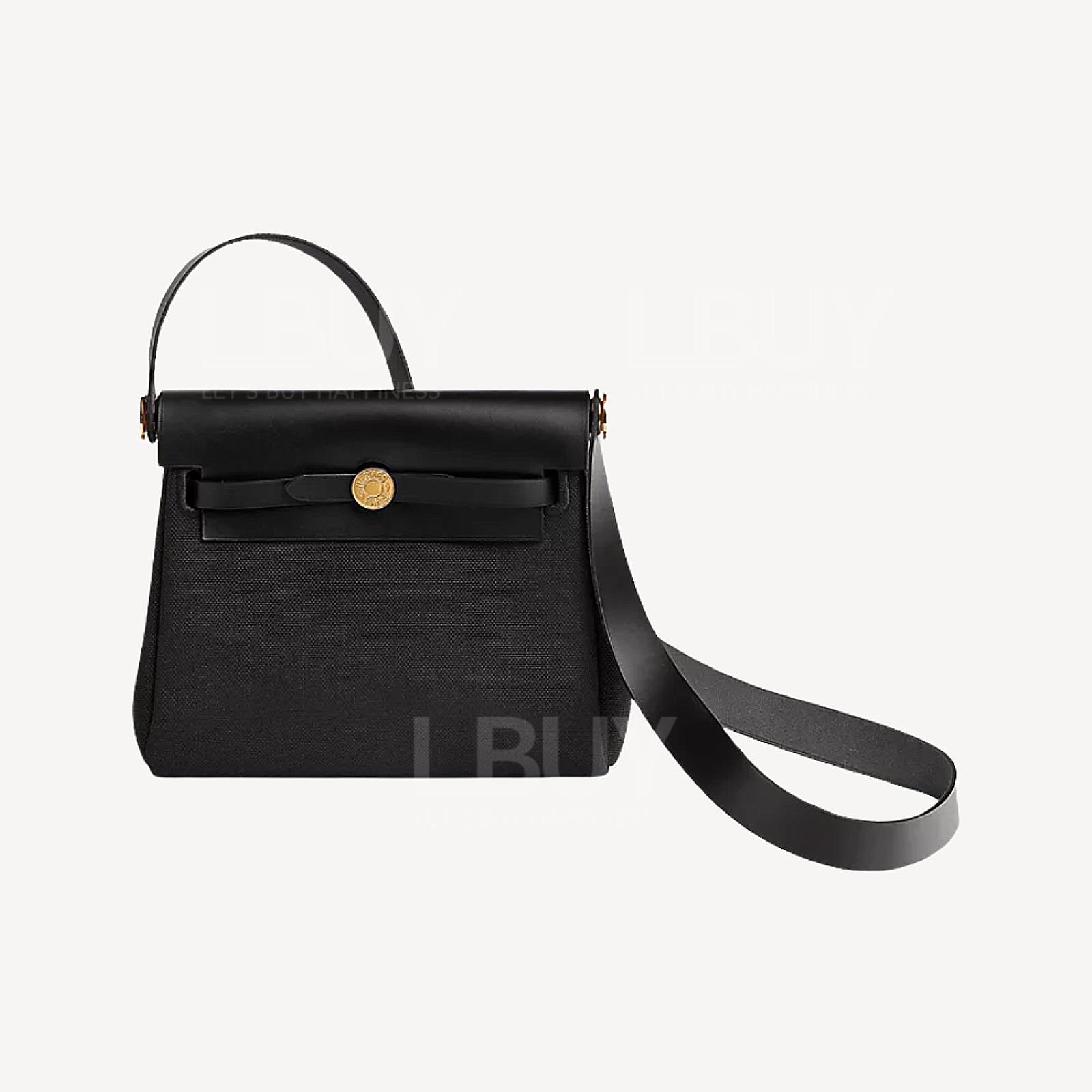 Hermès-Hermes Herbag Zip 20 Bag Black Gold Buckle
