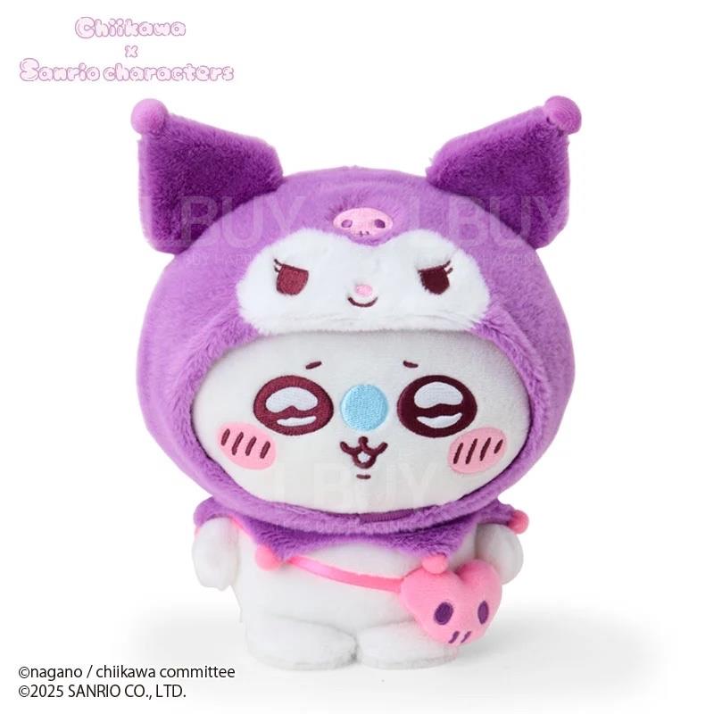 Chiikawa × Sanrio Uniform Limited Wool Doll (Kuromi x Momonga Mouse)