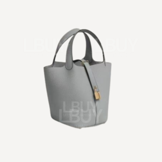 Hermes Picotin Lock 18 Bag Tote Bag PO Puppet Grey Light Gold Buckle