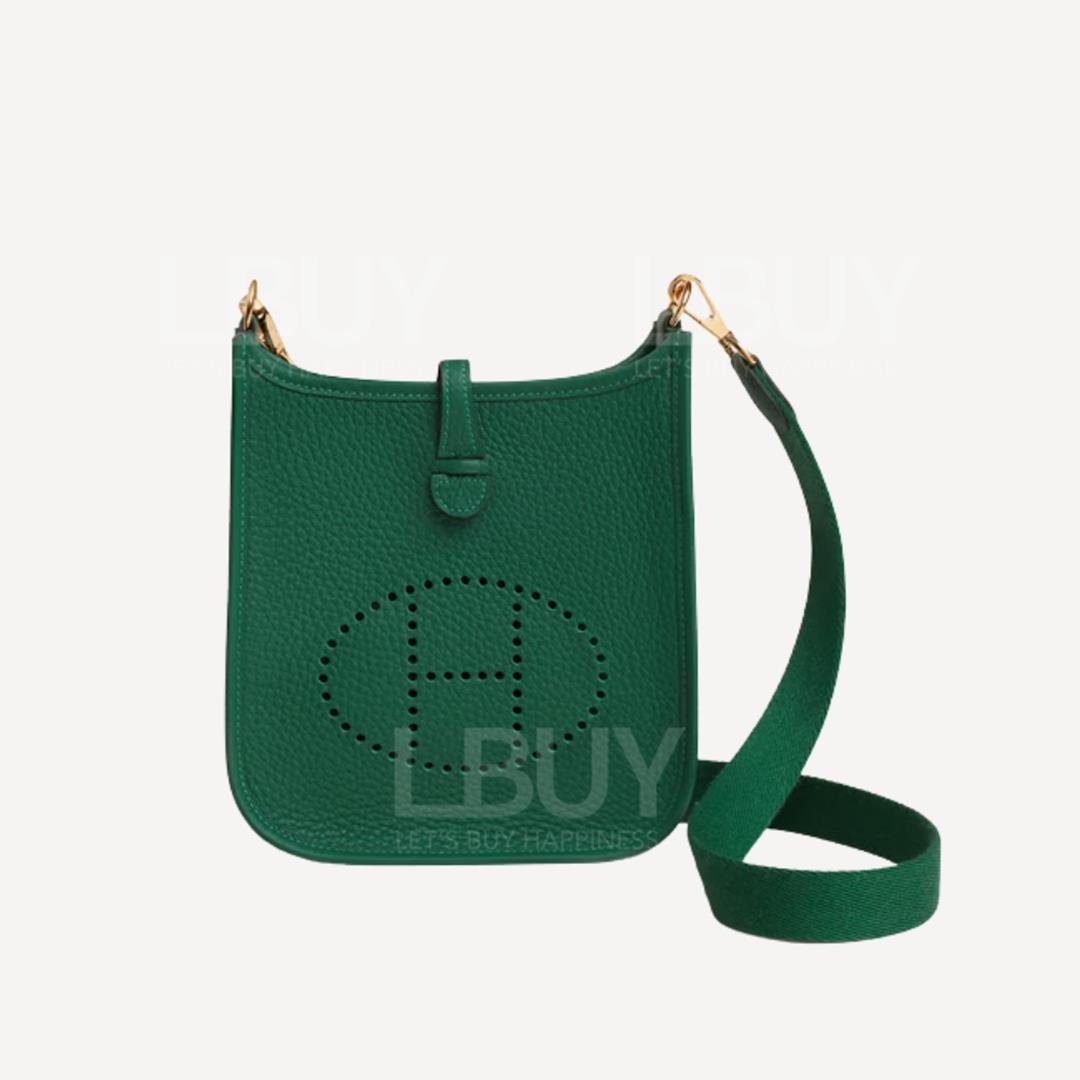Hermes Mini Evelyne 16 Amazone Bag 中绿色 金扣