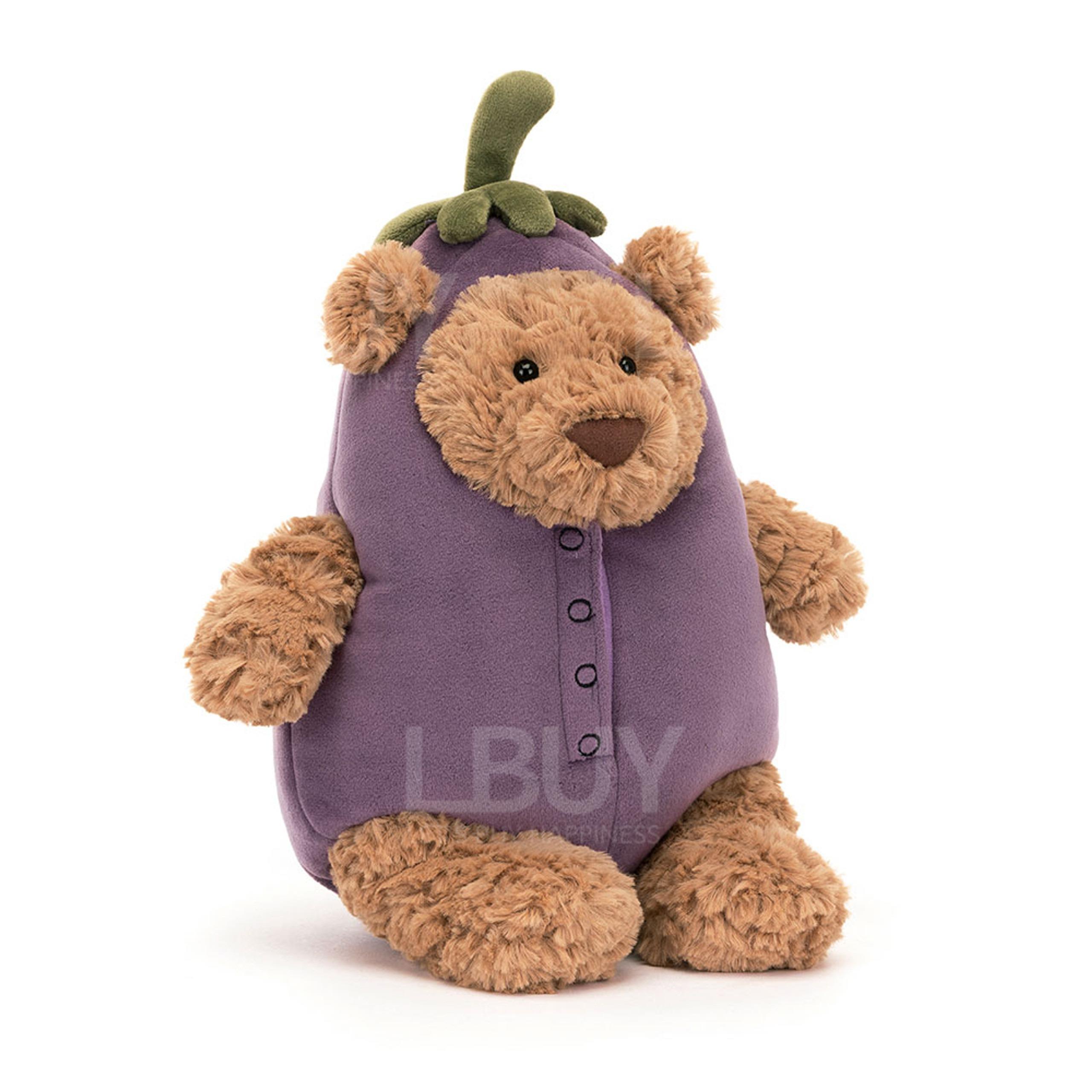 Jellycat Bartholomew Bear Eggplant
