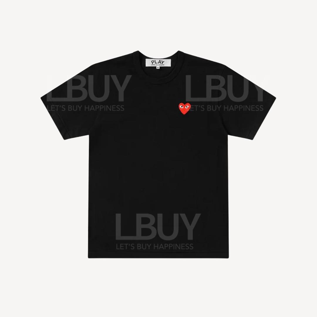 Comme Des Garçons Play红色心形Logo 男装黑Tee