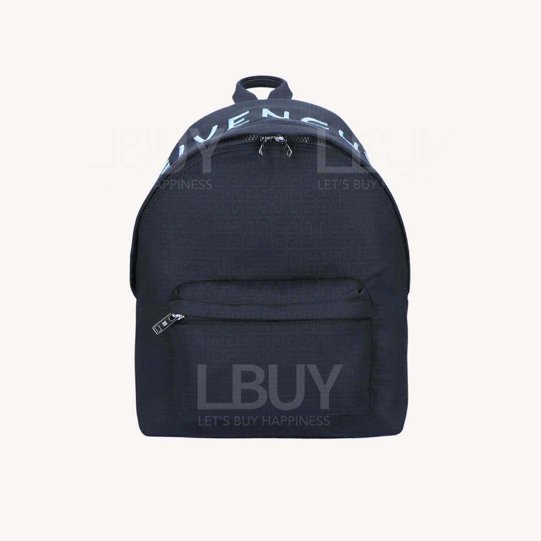 Givenchy Light Blue Logo Black Backpack