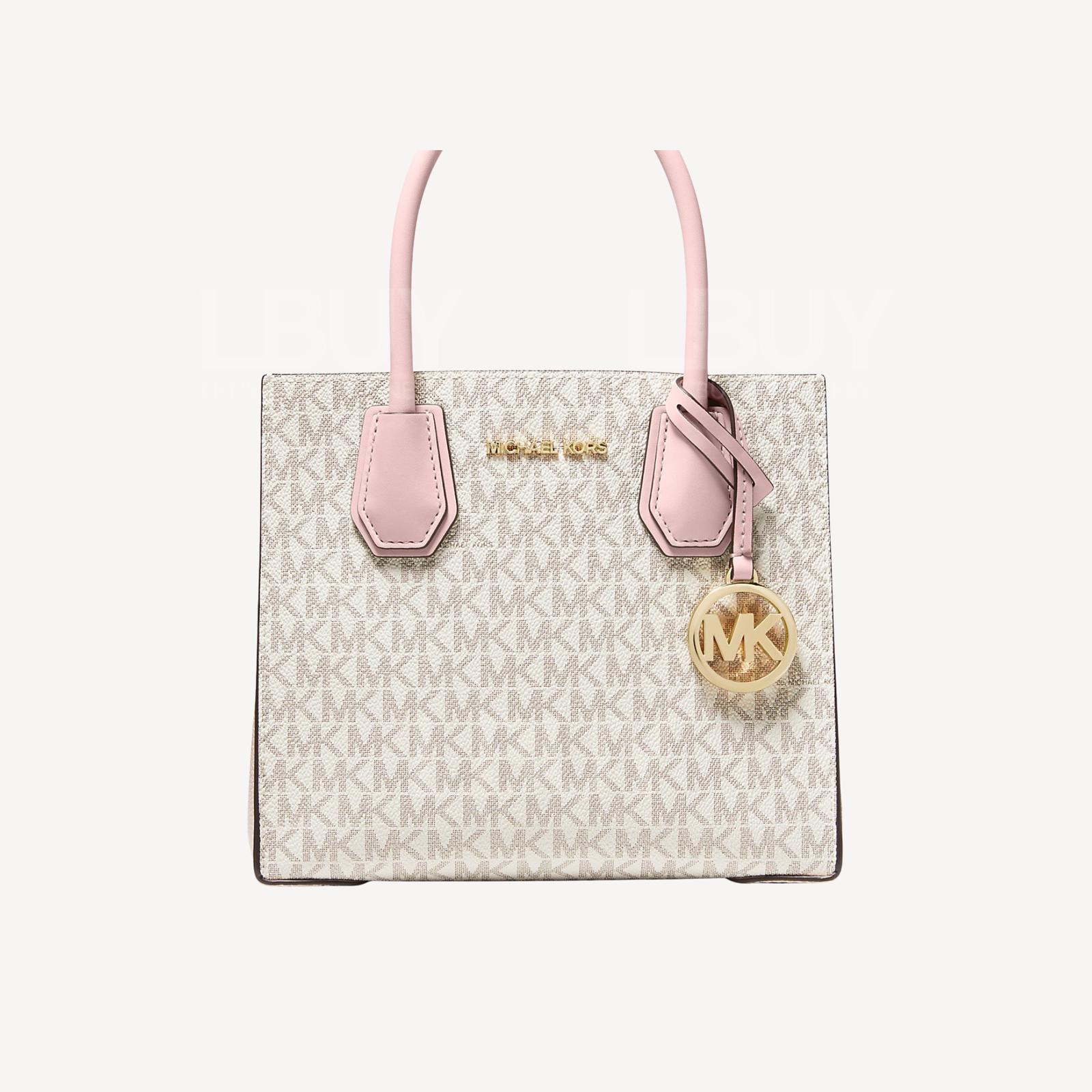 Michael Kors Mercer Medium Logo and Leather Accordion Crossbody Bag