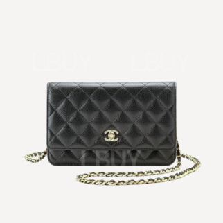Chanel CC Logo Black Gold Lock WOC AP4241