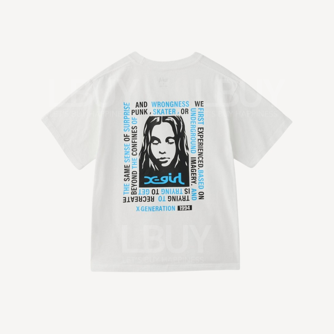 X-Girl Message Box Framed Face S/S Tee White L
